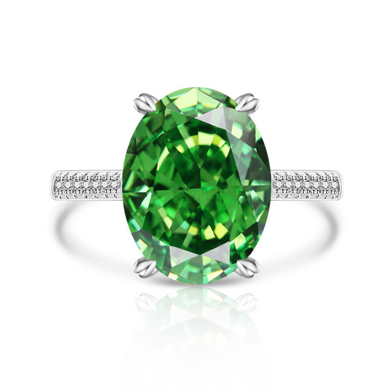Female Versatile Casual Papalacha High Carbon Diamond Ice Flower Ring