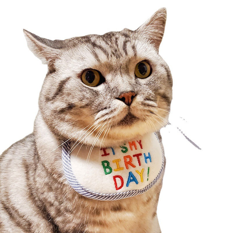 Factory Wholesale Direct Supply Pet Cat Bib Holiday Birthday Bib Pet Supplies Bib Triangle Scarf