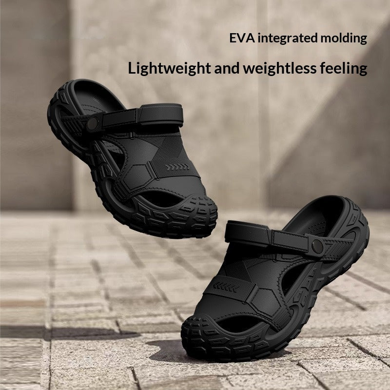 Summer Outdoor Non-slip Soft-soled Closed-toe Half-slippers
