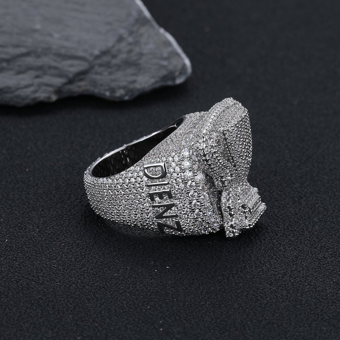 European And American Cross-border Hip-hop Style Ring Fully Paved With Zircons