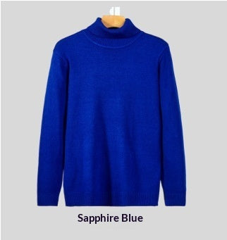 Mens Loose-fitting Warm Turtleneck Knit Sweater