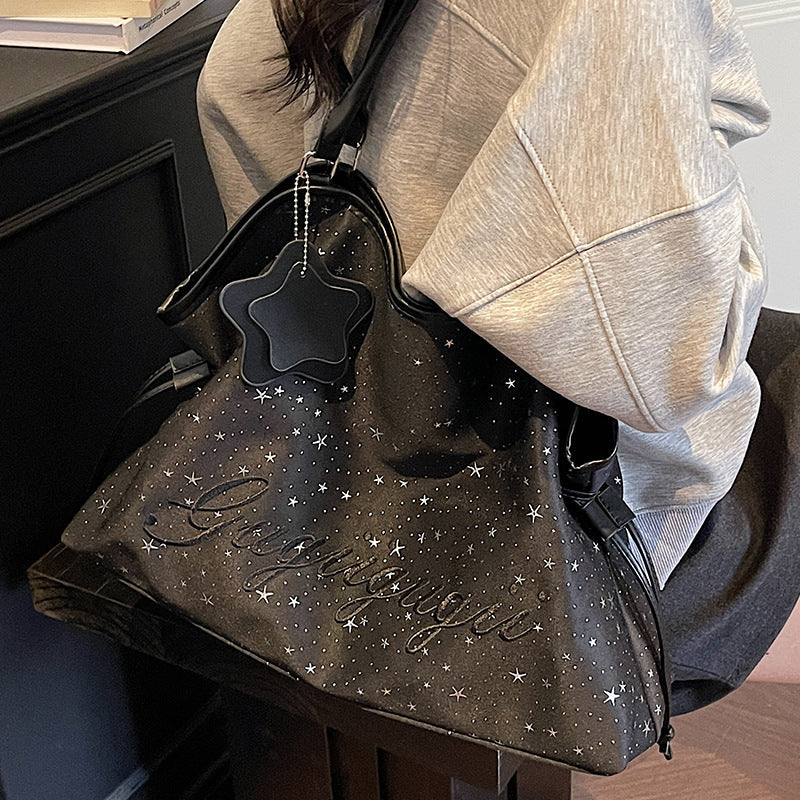 Star-print Tote Bag Womens Large-capacity Handbag