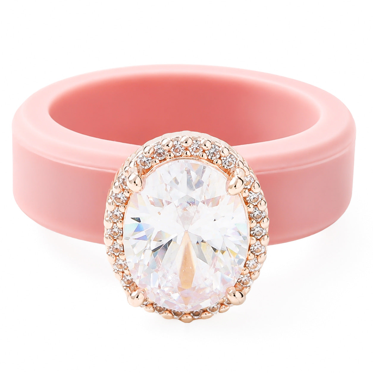Niche Silicone Ring With Zircon Inlays