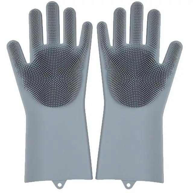 2 STÜCK Reinigungs-Schwammhandschuhe Multifunktionale Silikon-Reinigungs-Magiehandschuhe Spülhandschuhe für die Küche zu Hause Teller waschen Wiederverwendbare Reinigungshandschuhe für die Hausarbeit