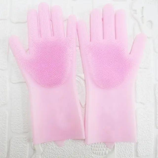 2 STÜCK Reinigungs-Schwammhandschuhe Multifunktionale Silikon-Reinigungs-Magiehandschuhe Spülhandschuhe für die Küche zu Hause Teller waschen Wiederverwendbare Reinigungshandschuhe für die Hausarbeit