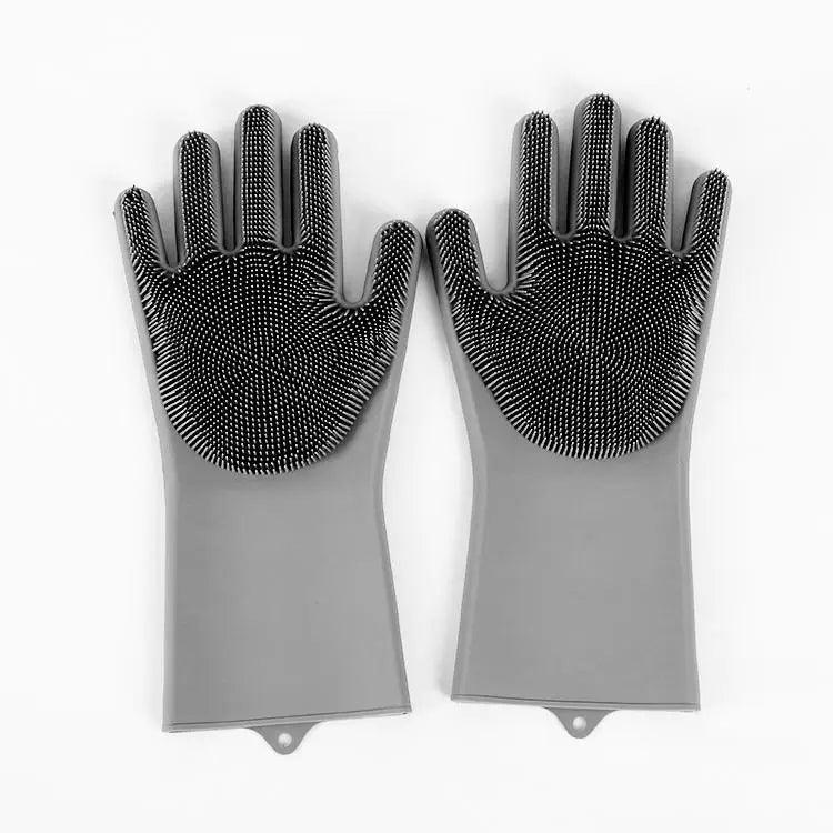 2 STÜCK Reinigungs-Schwammhandschuhe Multifunktionale Silikon-Reinigungs-Magiehandschuhe Spülhandschuhe für die Küche zu Hause Teller waschen Wiederverwendbare Reinigungshandschuhe für die Hausarbeit