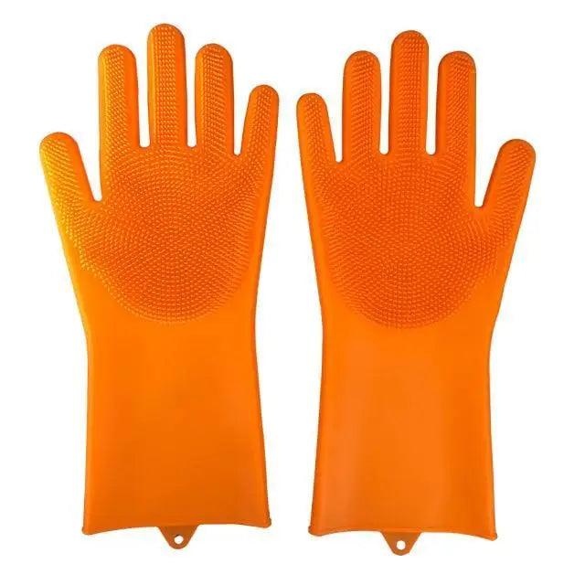 2 STÜCK Reinigungs-Schwammhandschuhe Multifunktionale Silikon-Reinigungs-Magiehandschuhe Spülhandschuhe für die Küche zu Hause Teller waschen Wiederverwendbare Reinigungshandschuhe für die Hausarbeit