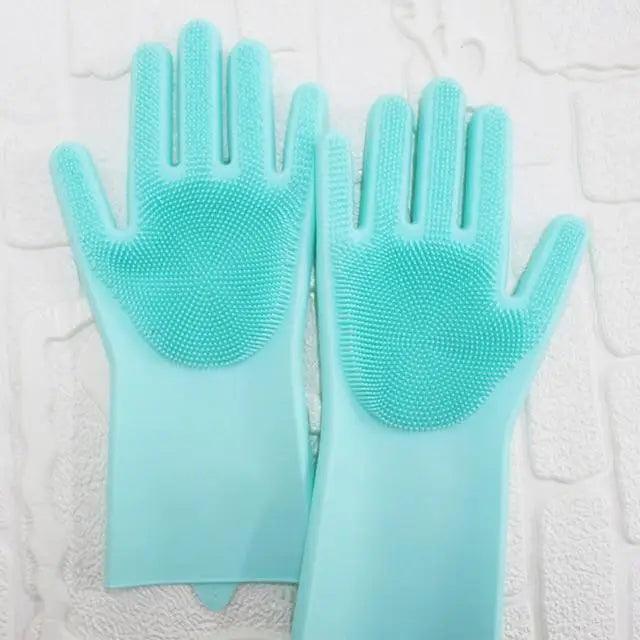 2 STÜCK Reinigungs-Schwammhandschuhe Multifunktionale Silikon-Reinigungs-Magiehandschuhe Spülhandschuhe für die Küche zu Hause Teller waschen Wiederverwendbare Reinigungshandschuhe für die Hausarbeit