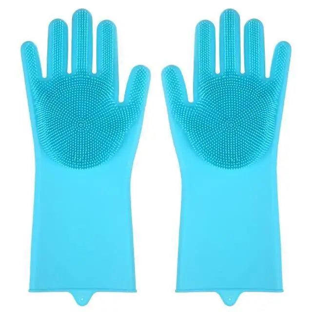 2 STÜCK Reinigungs-Schwammhandschuhe Multifunktionale Silikon-Reinigungs-Magiehandschuhe Spülhandschuhe für die Küche zu Hause Teller waschen Wiederverwendbare Reinigungshandschuhe für die Hausarbeit