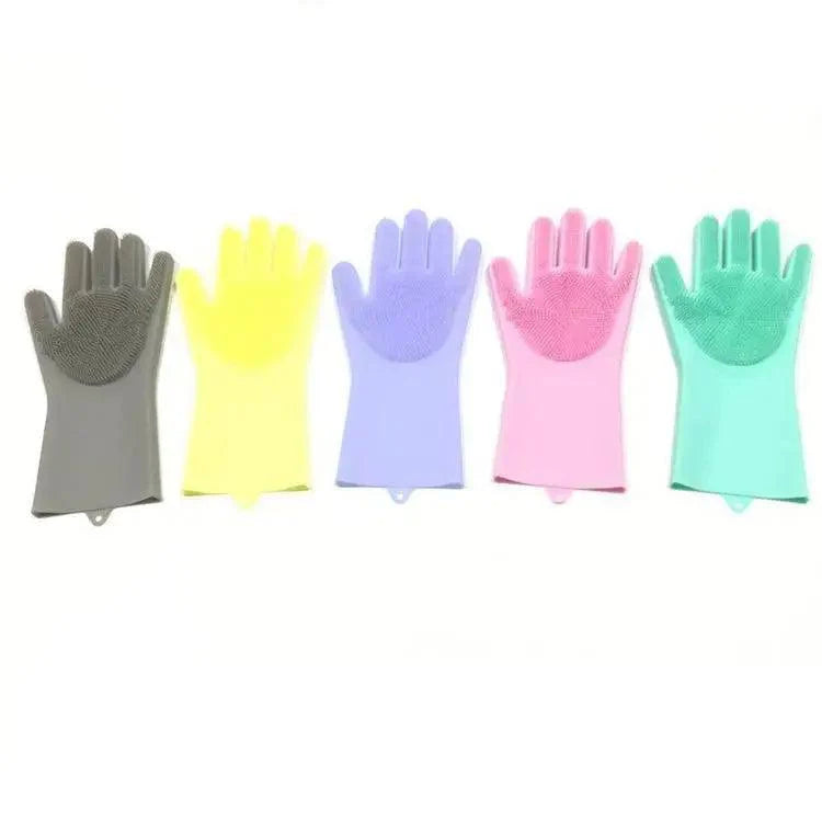 2 STÜCK Reinigungs-Schwammhandschuhe Multifunktionale Silikon-Reinigungs-Magiehandschuhe Spülhandschuhe für die Küche zu Hause Teller waschen Wiederverwendbare Reinigungshandschuhe für die Hausarbeit
