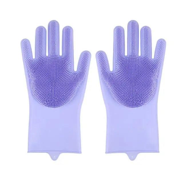 2 STÜCK Reinigungs-Schwammhandschuhe Multifunktionale Silikon-Reinigungs-Magiehandschuhe Spülhandschuhe für die Küche zu Hause Teller waschen Wiederverwendbare Reinigungshandschuhe für die Hausarbeit