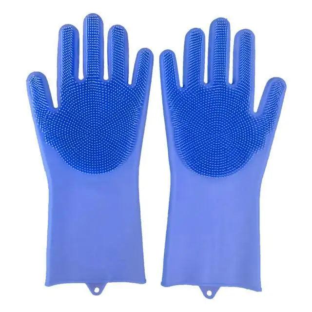 2 STÜCK Reinigungs-Schwammhandschuhe Multifunktionale Silikon-Reinigungs-Magiehandschuhe Spülhandschuhe für die Küche zu Hause Teller waschen Wiederverwendbare Reinigungshandschuhe für die Hausarbeit