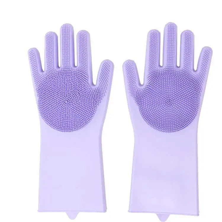 2 STÜCK Reinigungs-Schwammhandschuhe Multifunktionale Silikon-Reinigungs-Magiehandschuhe Spülhandschuhe für die Küche zu Hause Teller waschen Wiederverwendbare Reinigungshandschuhe für die Hausarbeit