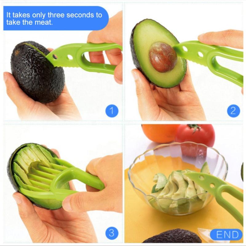 Avocado Schneider 3-in-1 Sichere Kunststoffklinge Teiler Fächerförmiger Schneider BPA-frei