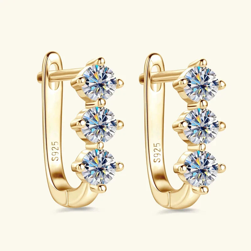 1,7 Karat Moissanit-Halskette und Ohrringe Set 925 Sterling Silber Y-Anhänger D
