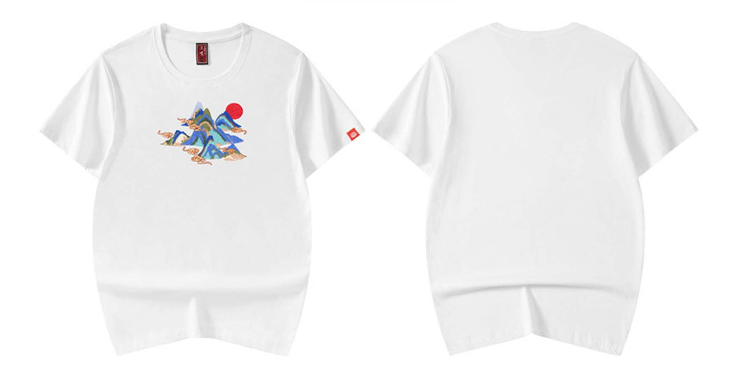 T-shirt brodé KH740 Montagnes