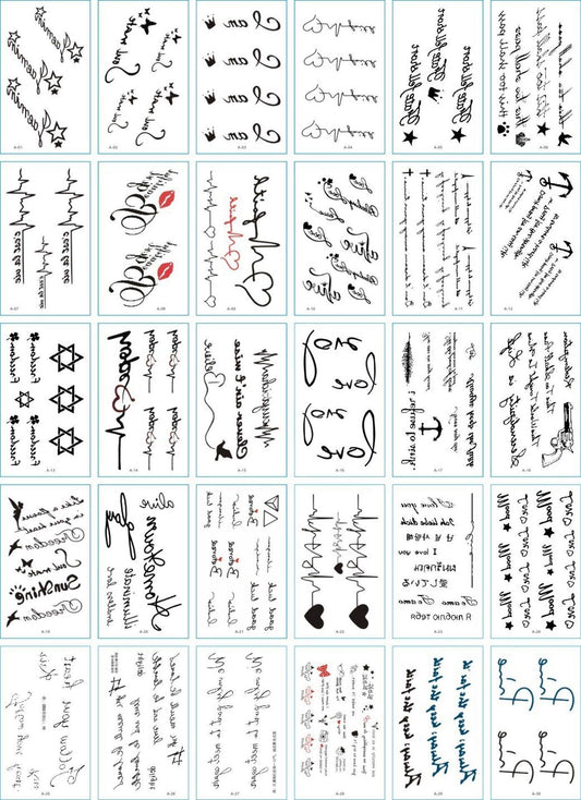 30 Pieces/set Small Luxury Temporary Tattoo Sticker Colorful Drawing Flower Cute Body Tatoo For Kids Adults