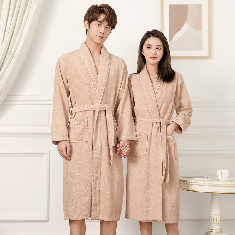 Towel Material Bathrobe Men's And Women's Pajamas
