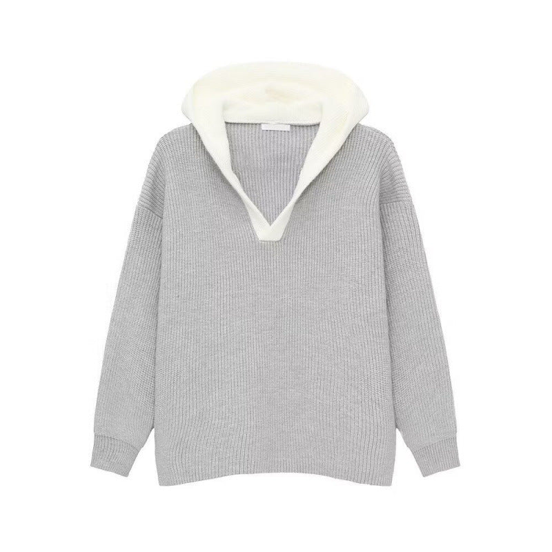 Casual V-neck Hooded Sweater For Men And Women