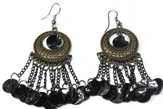 Boucles d'oreilles pendantes légères Bohème Gipsy en Nacre 3 Pouces