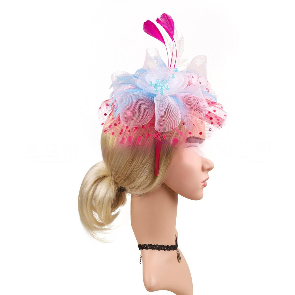 Headwear Bridal Hair Accessories Mesh Billycock Headband
