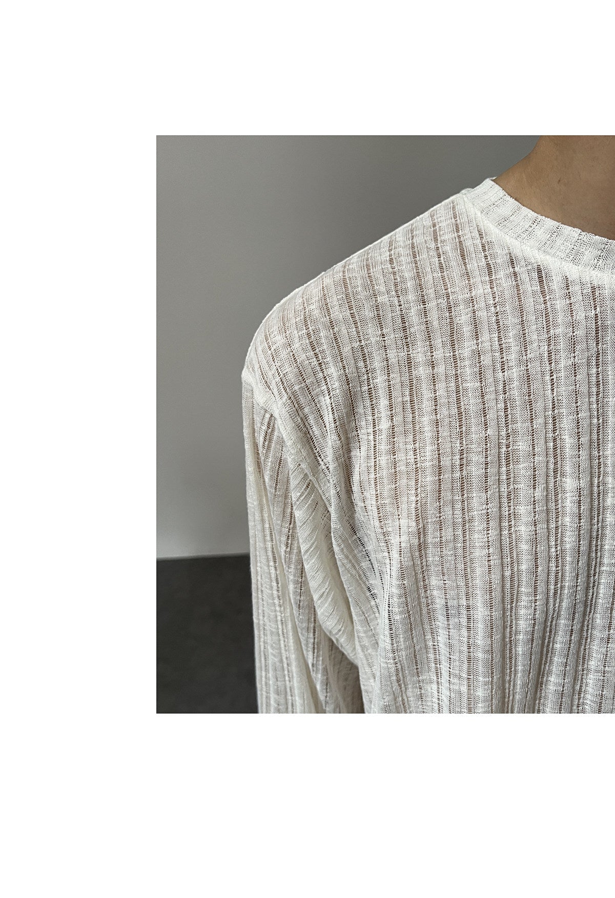 Korean Version Of Simple Hollow Pit Long Sleeve Knitted Top