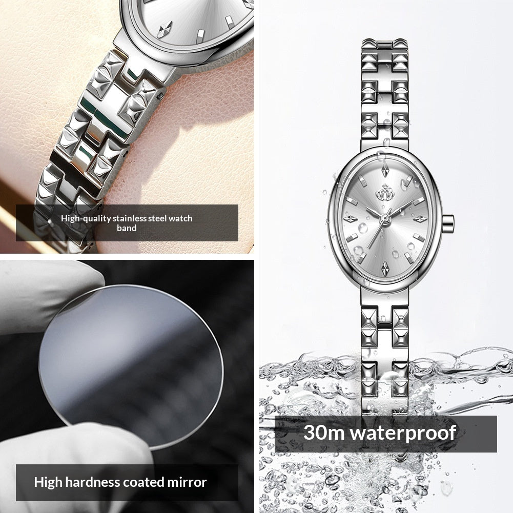 Affordable Luxury Quartz Watch With A Steel Bracelet For Women