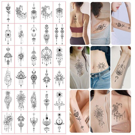 30pcs Temporales Sexy Fake Tattoo For Hands Arm Body Waterproof Luxury Different Small Colorful Stylish Womens Kids Tattoos