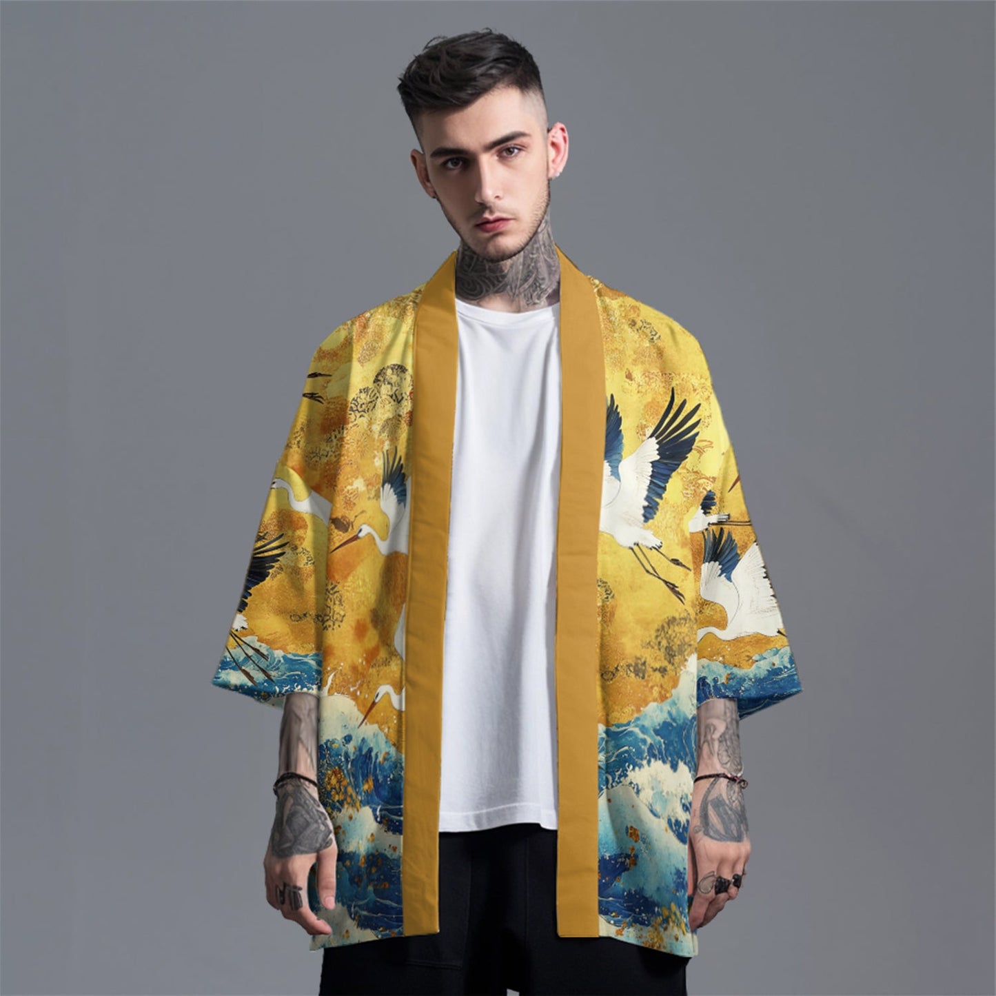 K21 Kimono Grues Dorées