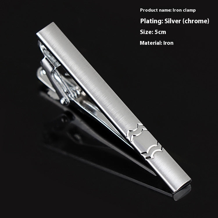 Men's Formal Wear Business Silver Simple Fashion Short Tie Clip