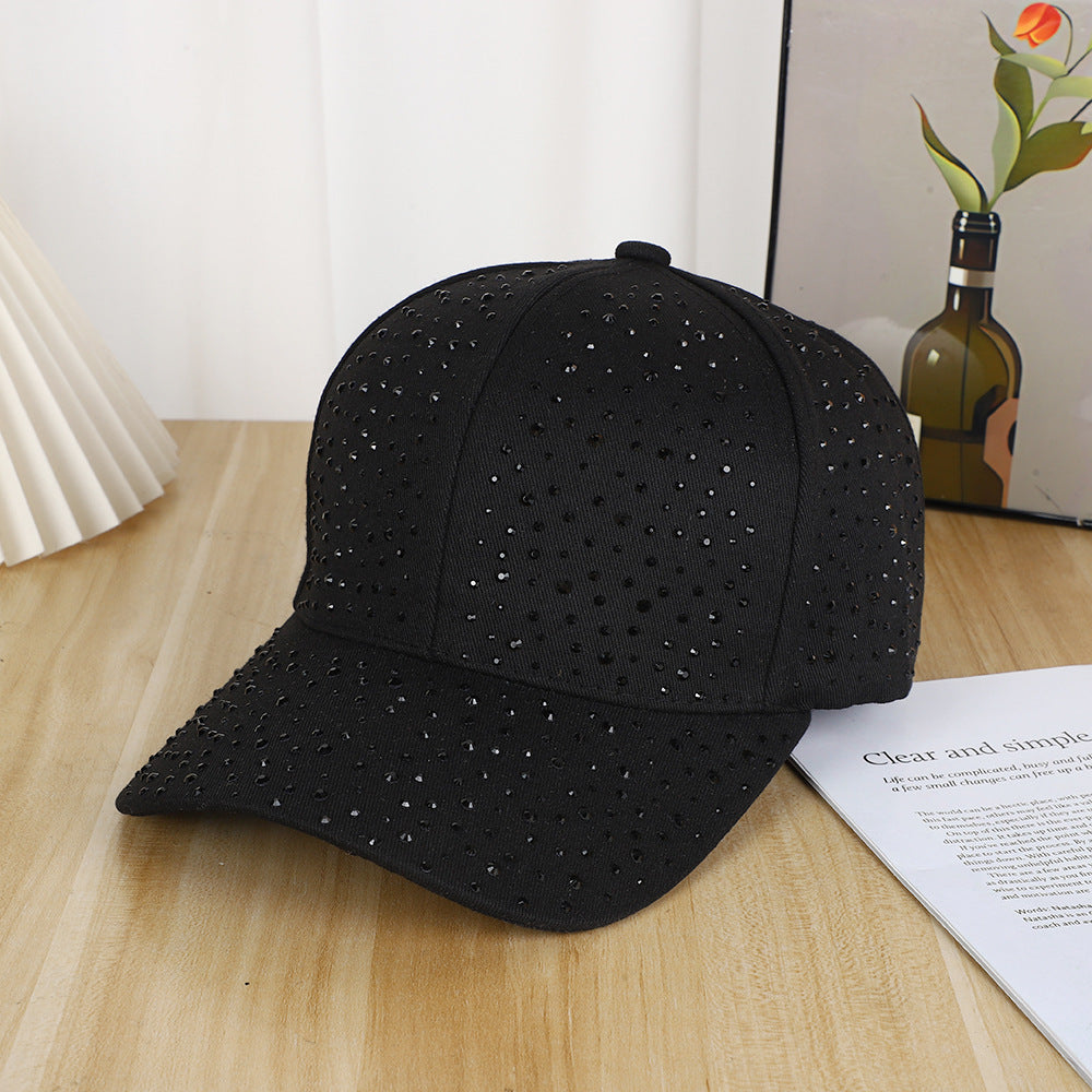 Star-shaped Beaded Baseball Cap With Diamonds - Simple And Casual Style, Suitable For Both Men And Women For Outdoor Outings, Stage Performances.