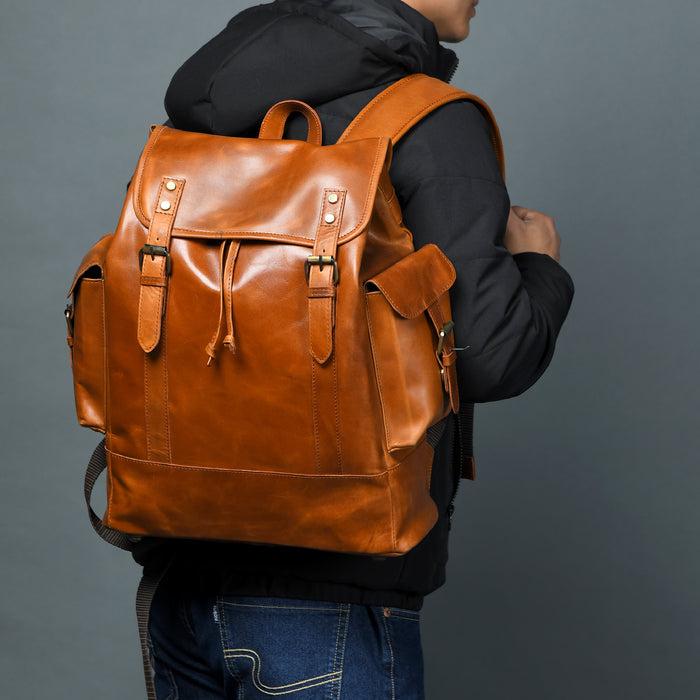 Earthen Lederrücksack für Laptops