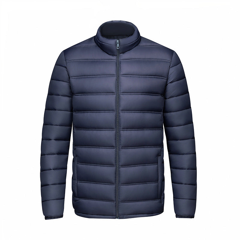 Mens Warm StandUp Collar Zippered CottonPadded Jacket