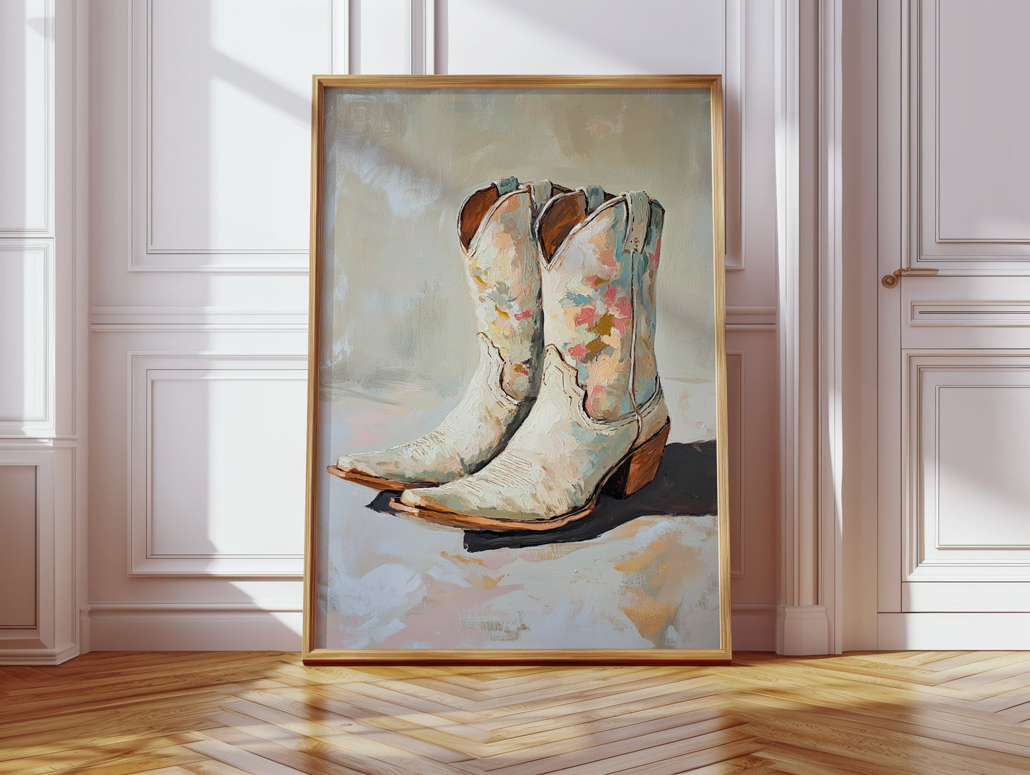 Bemalte Sohlen: Florale Cowboystiefel