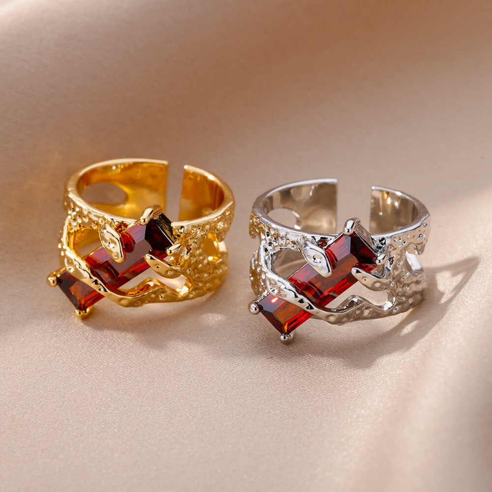 Zircon Niche Fashion, Heart-shaped Ring, Light Luxury Jewelry