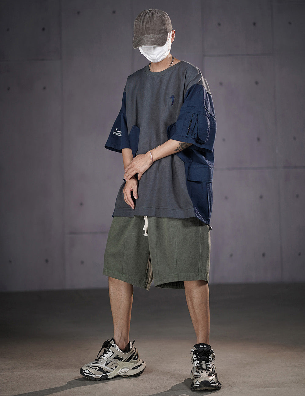HiT38 Double Patchwork T-shirt I-Tech