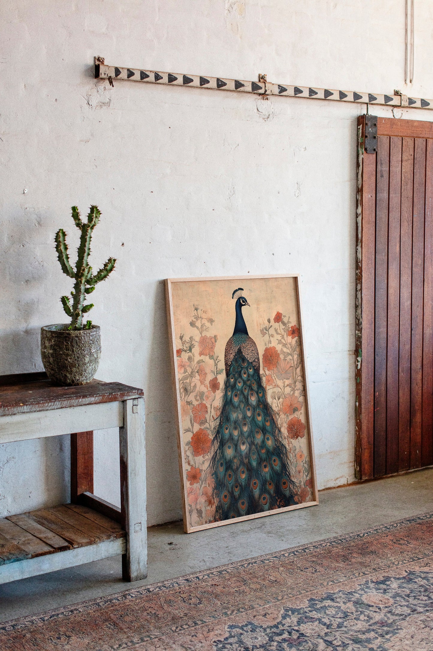 Antique Elegance with Scarlet Bloom