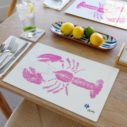 Pink Lobster Placemat | Beach House