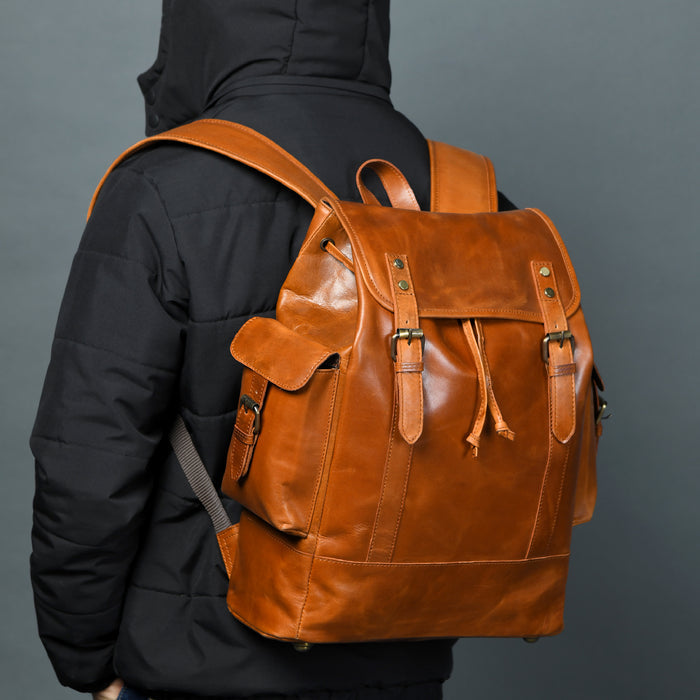 Earthen Lederrücksack für Laptops