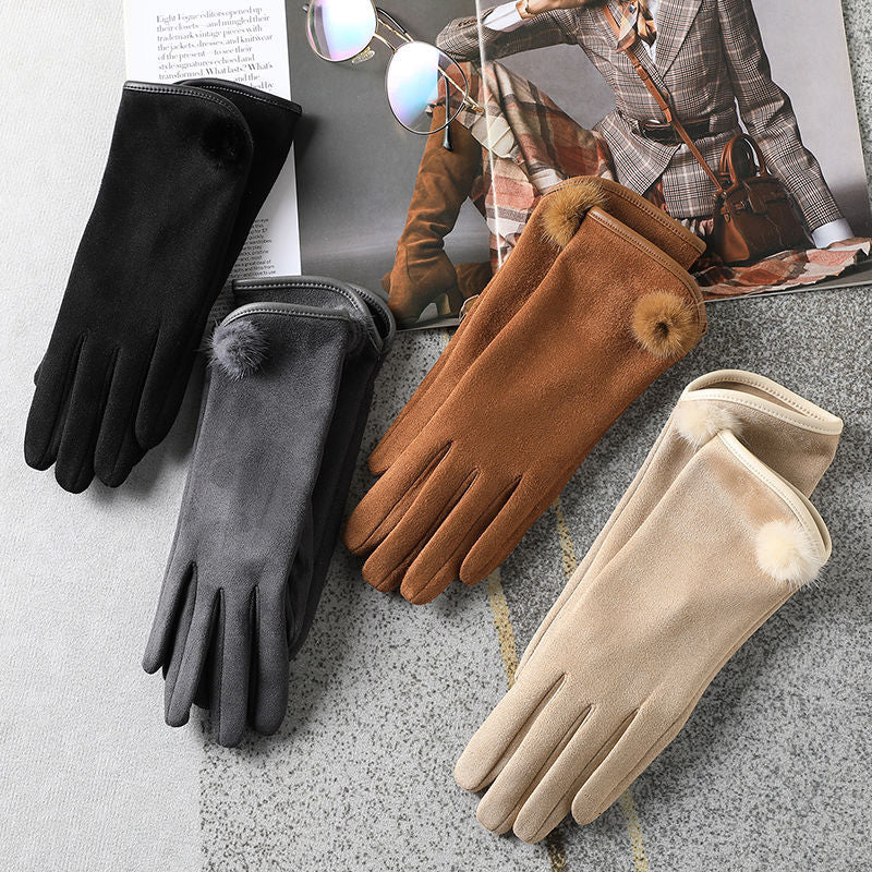 Women's Winter Fashion Korean Style Autumn Winter Fleece Warm Gloves