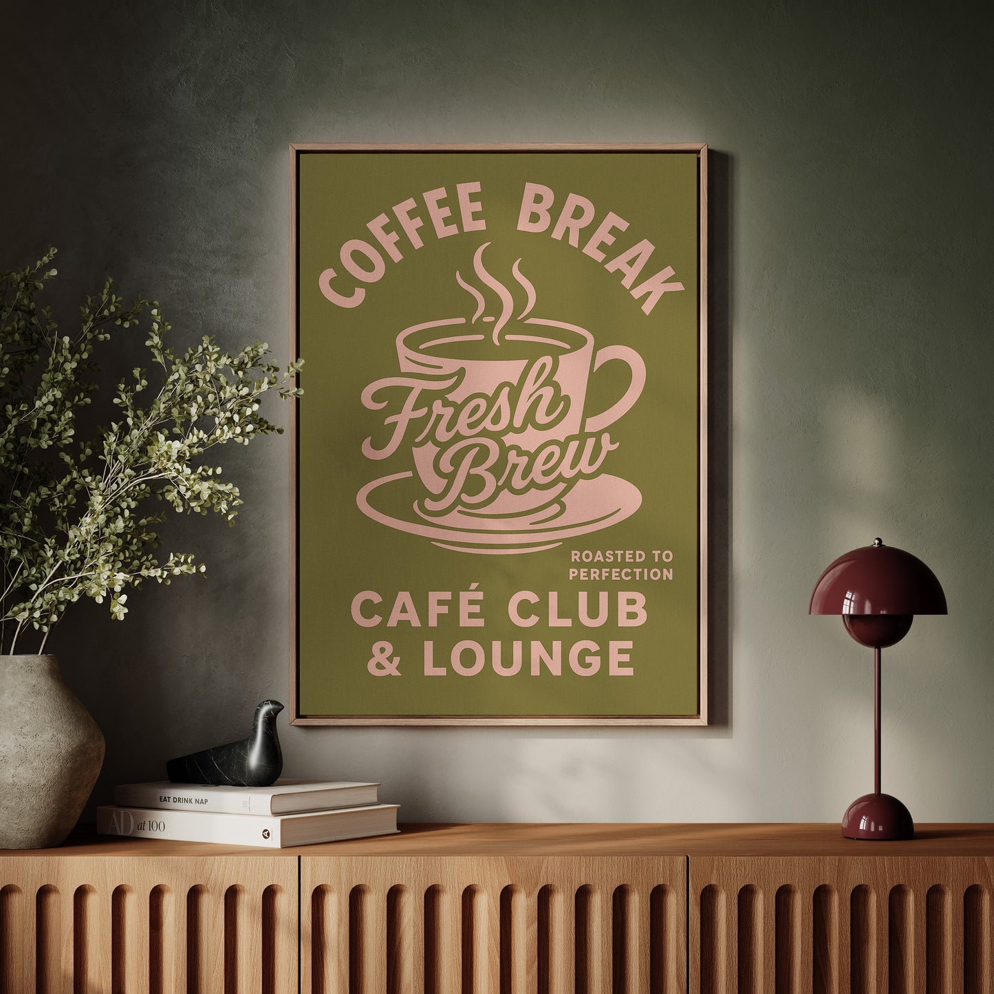 Affiche Rétro Café Fraîchement Préparé