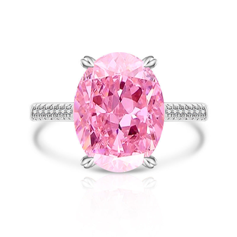 Female Versatile Casual Papalacha High Carbon Diamond Ice Flower Ring