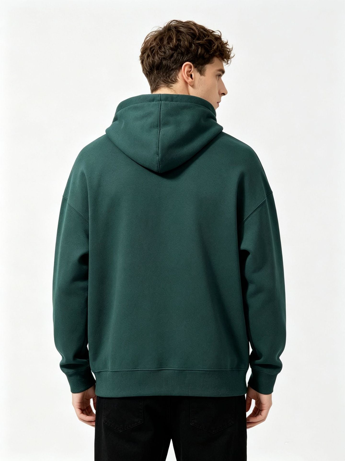 Dark Green Hooded Sweater For Men And Women