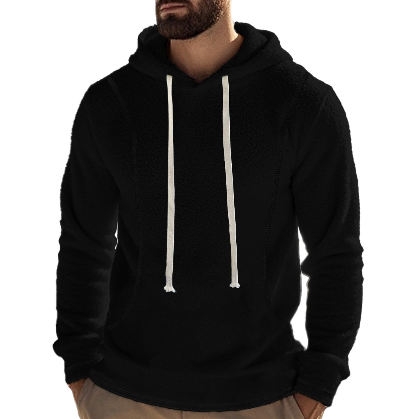 Mens Fleece Long-Sleeve Pullover Hoodie