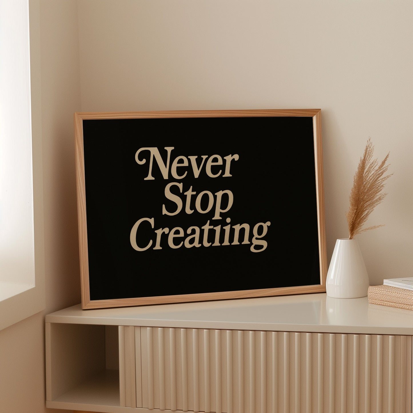 Never Stop Creating Retro Quote Print