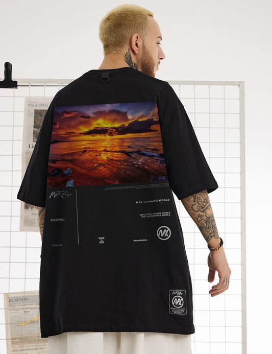 T-shirt Plage au coucher du soleil