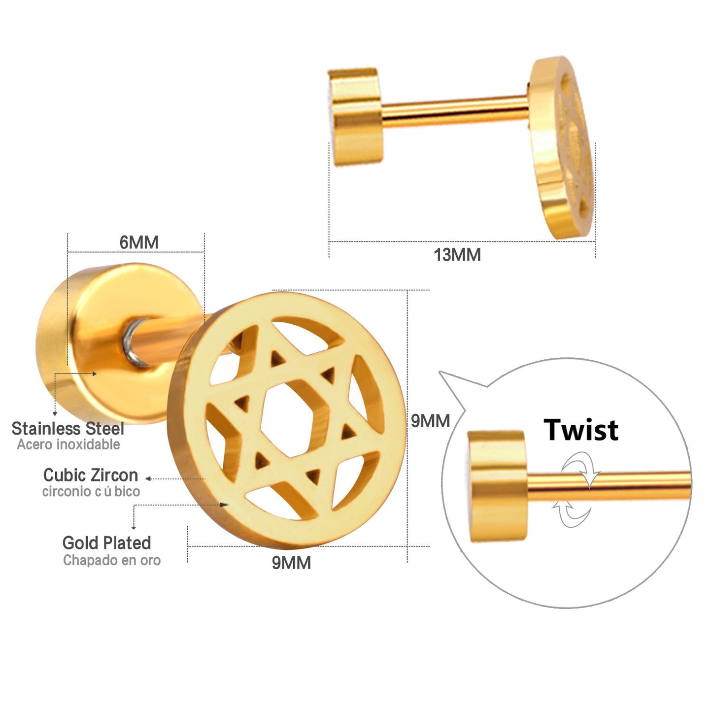 European And American Bow-knot Screw-back Stud Earrings