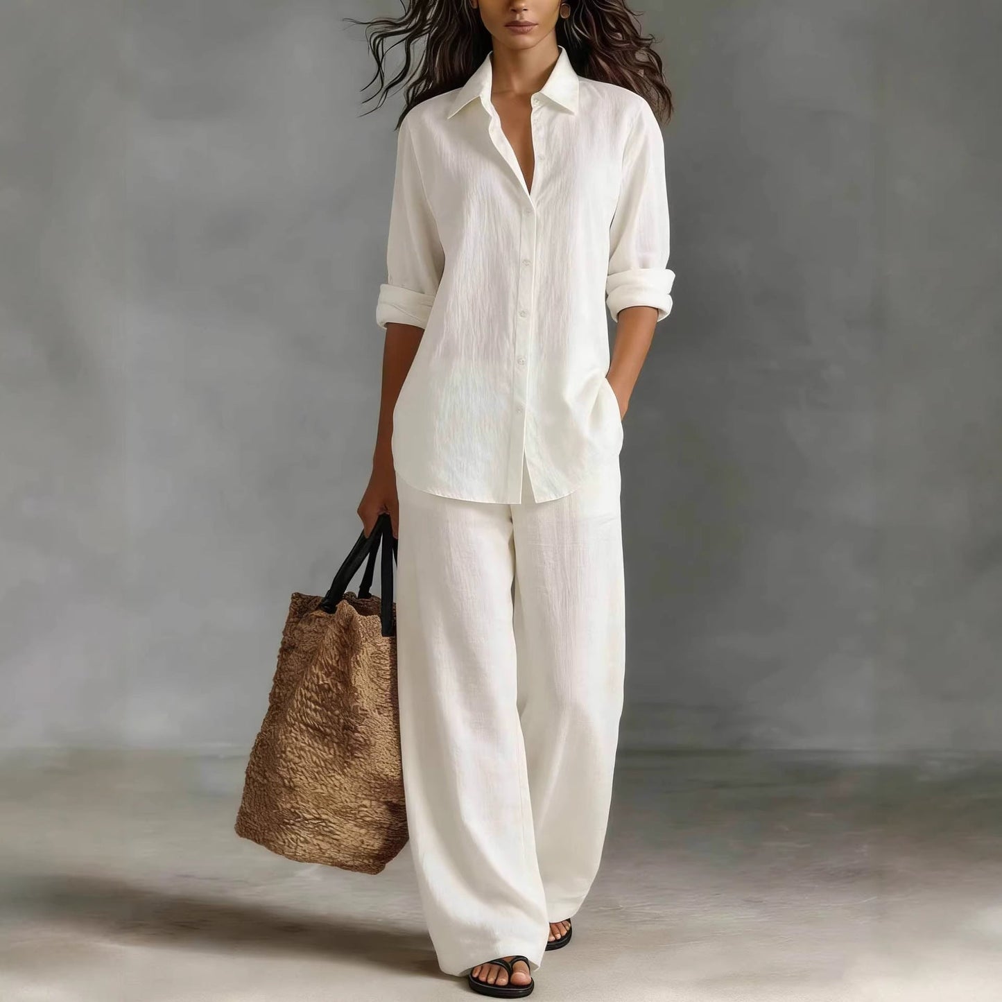 Women's Bohemian Cotton-Blend Top & Pants Set – Resort Lounge Co-ord