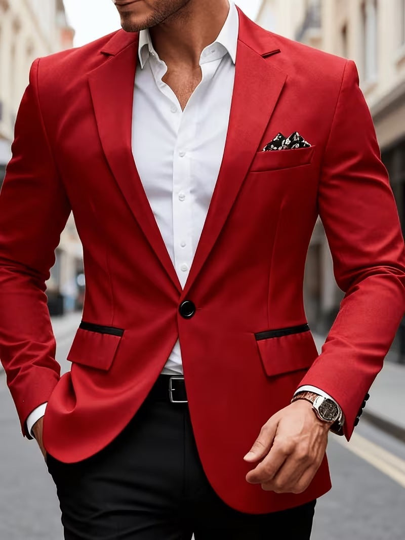 European-size Youth Business-Casual Color-Block Suit