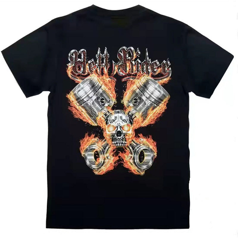 Printed Short-sleeved Leisure Motorcycle